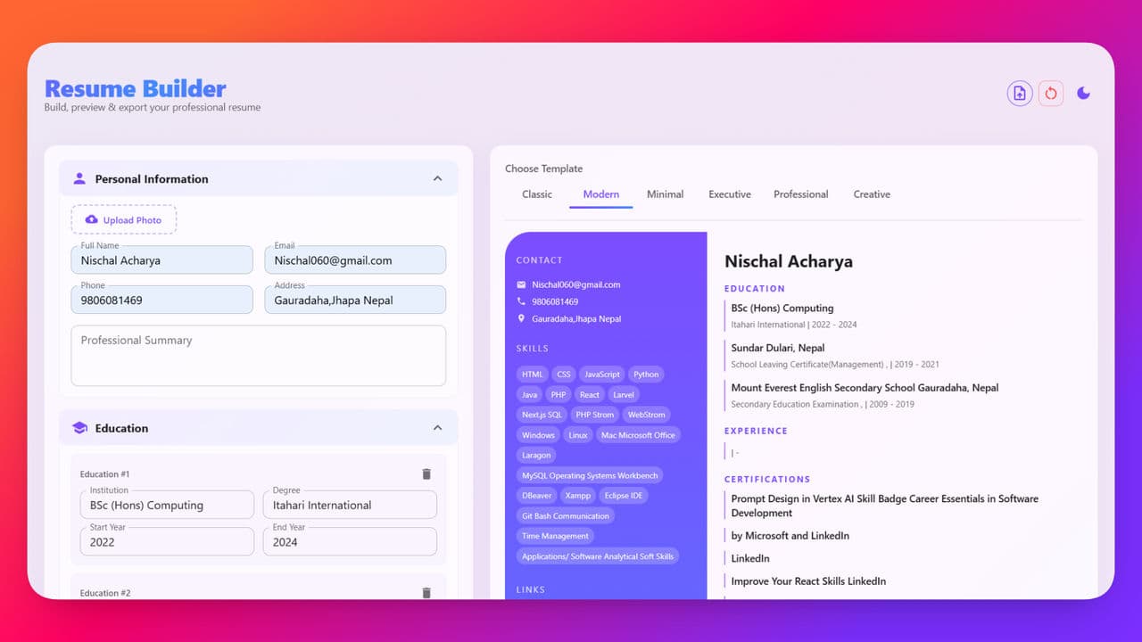 Resume Builder